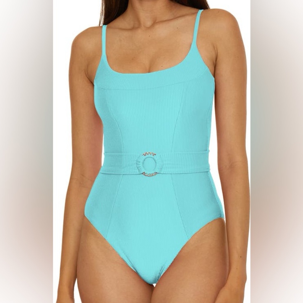 Becca Monte Carlo One Piece Swimsuit Blue Oasis Small NWI